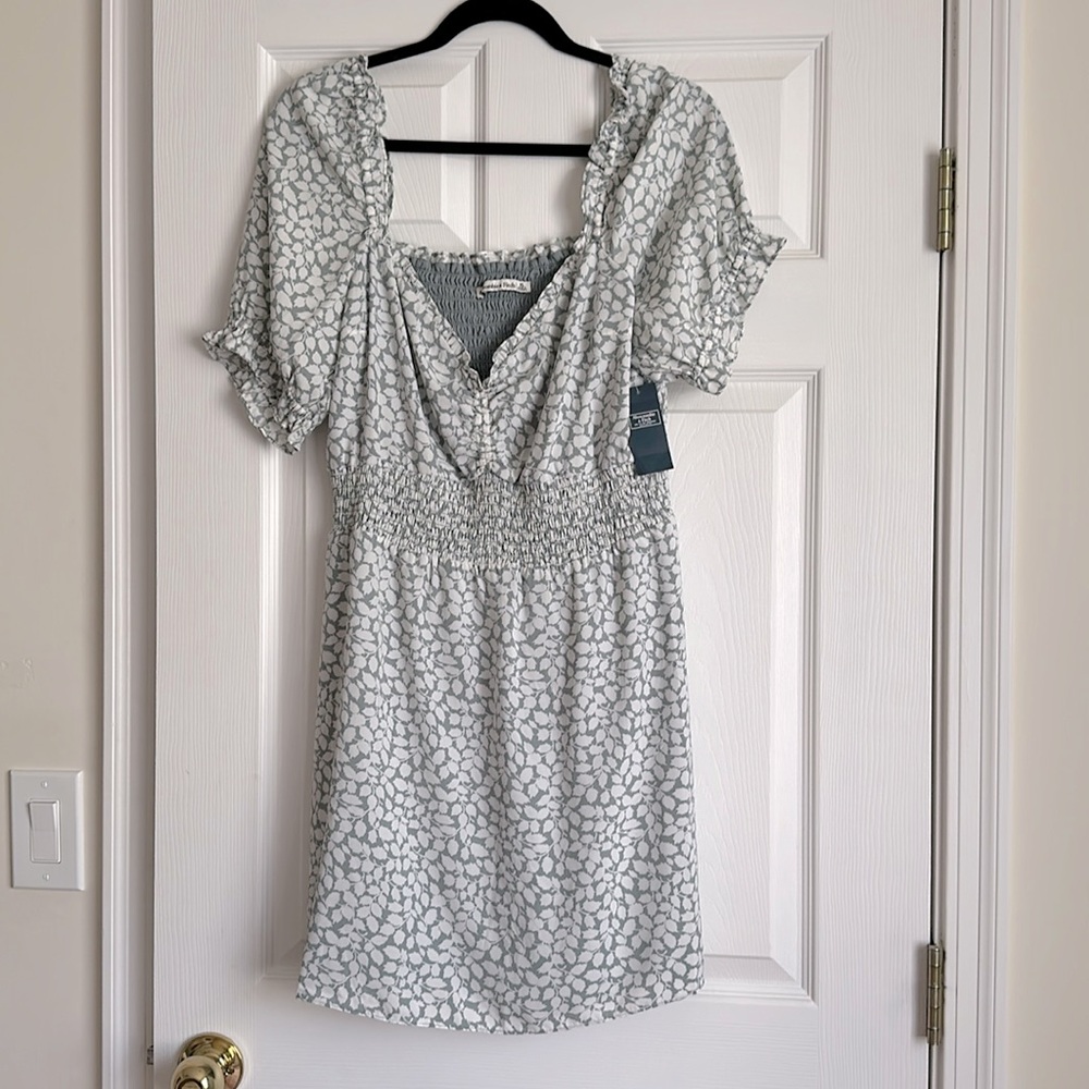 Abercrombie & Fitch White Floral Mini Dress XL